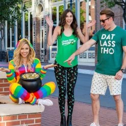 Tipsy Elves Women Metallic Shooting Clover Leggings