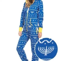Tipsy Elves Women's Blue Hanukkah Jumpsuit
