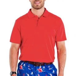 Tipsy Elves Men's Red Golf Polo