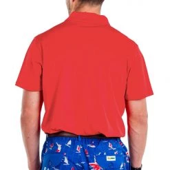 Tipsy Elves Men's Red Golf Polo