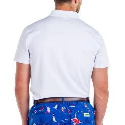 Tipsy Elves Men's White Golf Polo