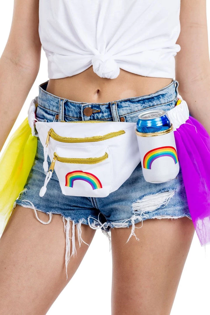 Tipsy Elves Pride & LGBTQ+ Over The Rainbow Fanny Pack With Drink Holder