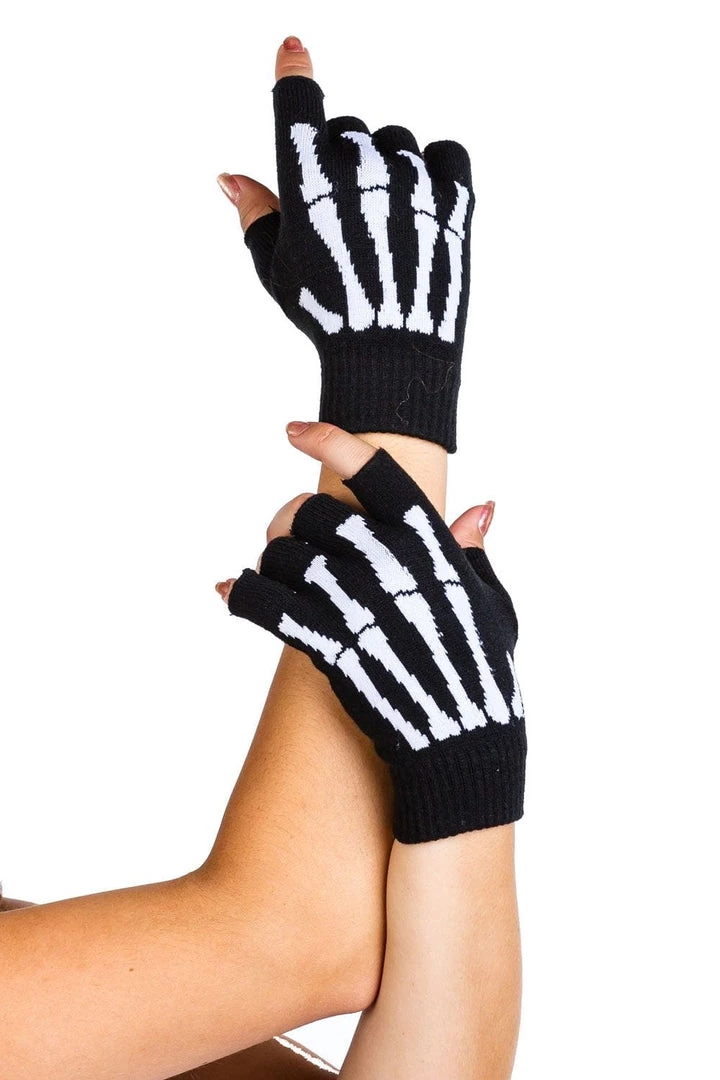 Tipsy Elves Holidays & Occasions Fingerless Skeleton Gloves