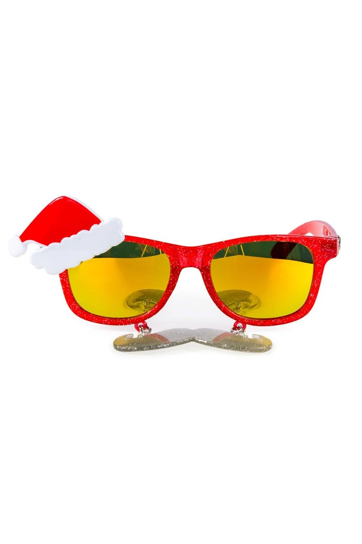 Tipsy Elves Santa Claus With Moustache Red Lens Sun-Staches