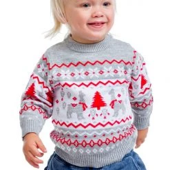 Tipsy Elves Baby / Toddler Grey Llama Sweater Kids & Baby