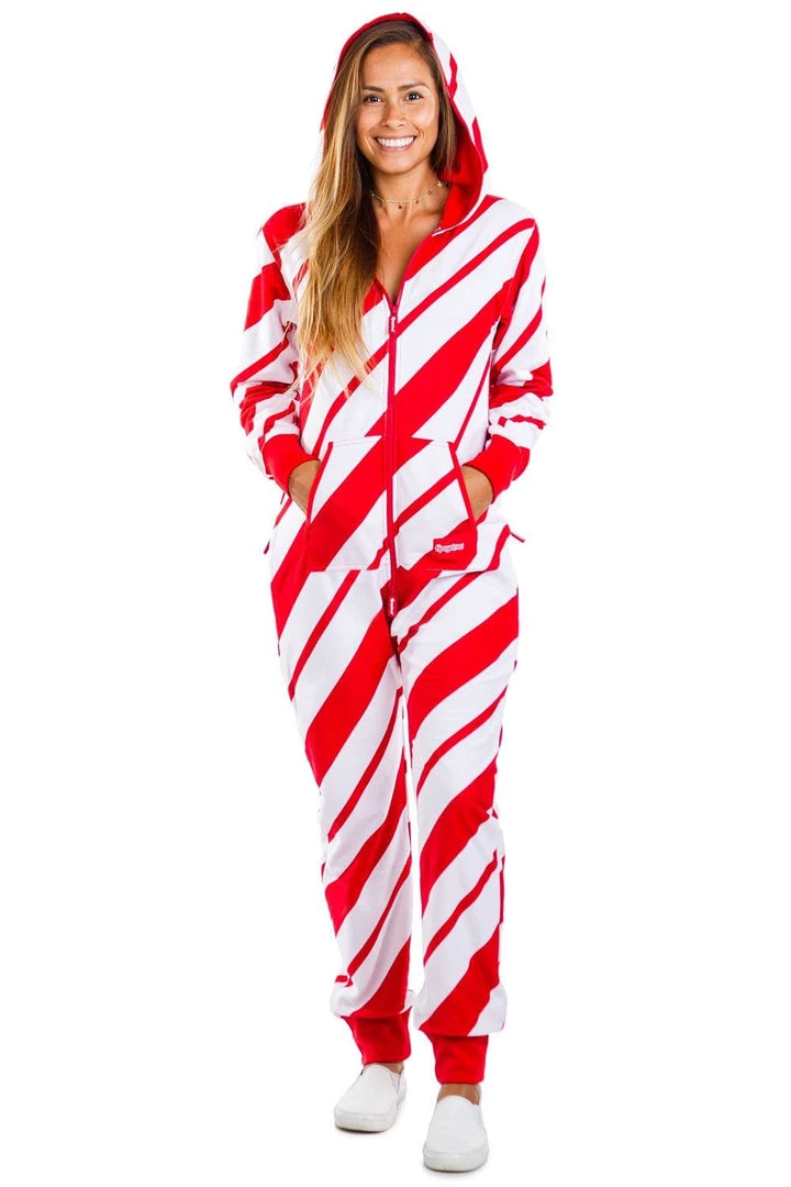 Tipsy Elves Women's Candy Cane Jumpsuit