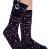 Tipsy Elves Men's Black Fair Isle Socks With Pocket