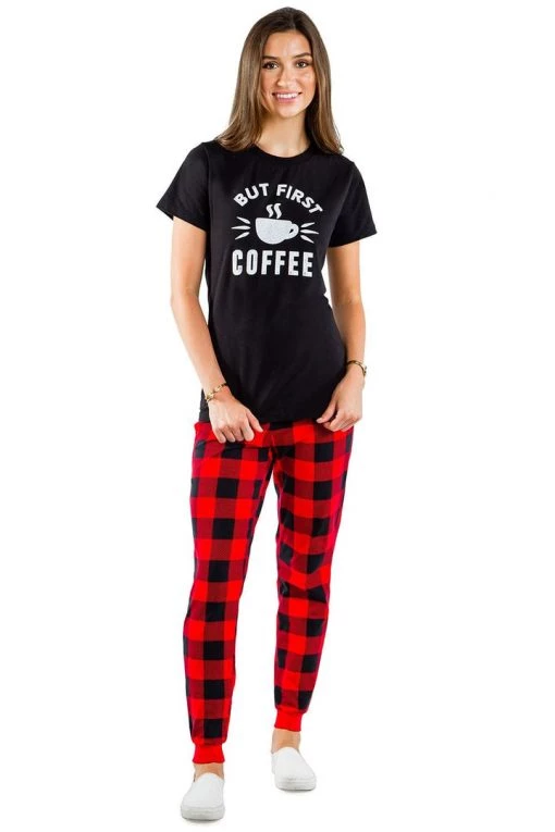 Tipsy Elves Women's First Coffee Pajama Set