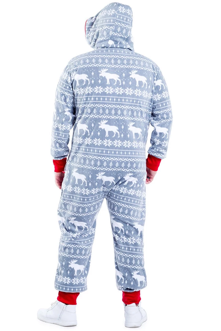 Tipsy Elves Men's Grey Moose Jumpsuit