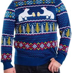 Tipsy Elves Men's Polar Bear Party Ugly Christmas Sweater