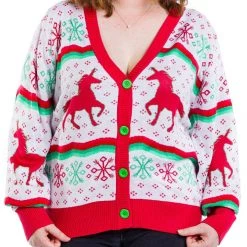 Tipsy Elves Women's Christmicorn Cardigan
