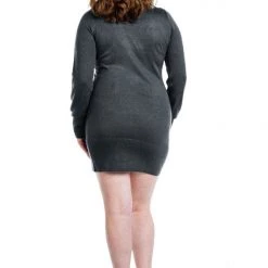 Tipsy Elves Women's Sequined Snowflake Plus Size Sweater Dress