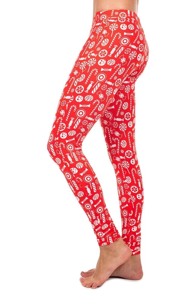 Tipsy Elves Women Christmas Candy Leggings