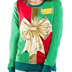 Tipsy Elves Women's Christmas Present Ugly Christmas Sweater