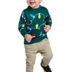 Tipsy Elves Baby / Toddler Green Christmas Lights Sweater Kids & Baby