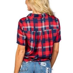 Tipsy Elves Women's Country Girl Tie-Front Shirt