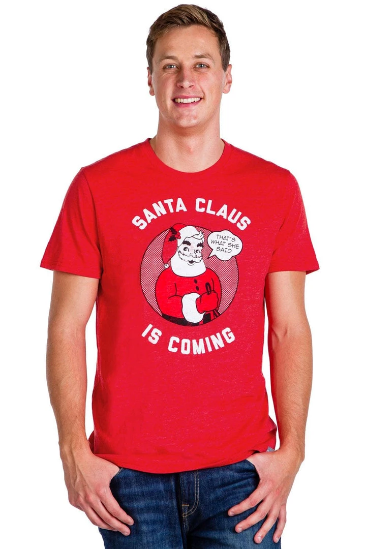 Tipsy Elves Men's Santa Claus Is Coming Tee