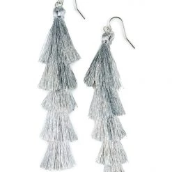 Tipsy Elves Silver Tassel Earrings