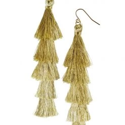 Tipsy Elves Gold Tassel Earrings Women