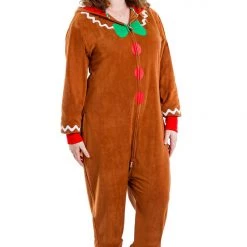 Tipsy Elves Women's Gingerbread Man Plus Size Jumpsuit