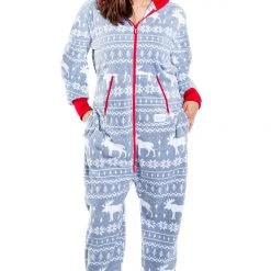 Tipsy Elves Women's Grey Moose Plus Size Jumpsuit
