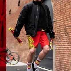 Tipsy Elves Slim Jim Leopard Print Swim Trunks