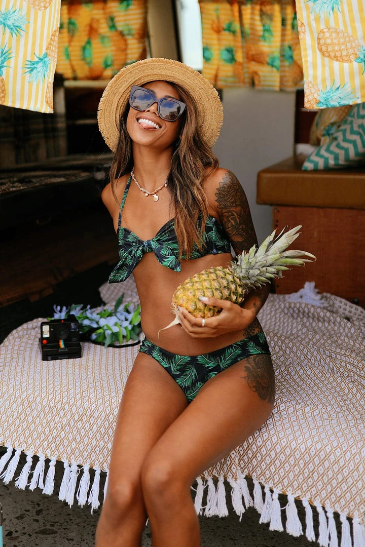 Tipsy Elves Women's Palm Princess Bikini Top