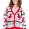 Tipsy Elves Women's Christmicorn Plus Size Cardigan