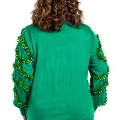 Tipsy Elves Women's Gaudy Garland Plus Size Ugly Christmas Cardigan