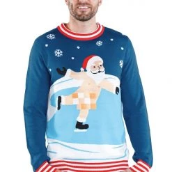 Tipsy Elves Men's Censored Skater Ugly Christmas Sweater