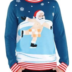 Tipsy Elves Men's Censored Skater Ugly Christmas Sweater