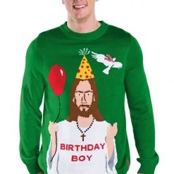 Tipsy Elves Men's Happy Birthday Jesus Ugly Christmas Sweater