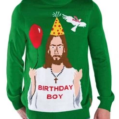 Tipsy Elves Men's Happy Birthday Jesus Ugly Christmas Sweater