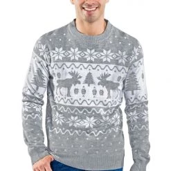 Tipsy Elves Men's Merry Moose Ugly Christmas Sweater