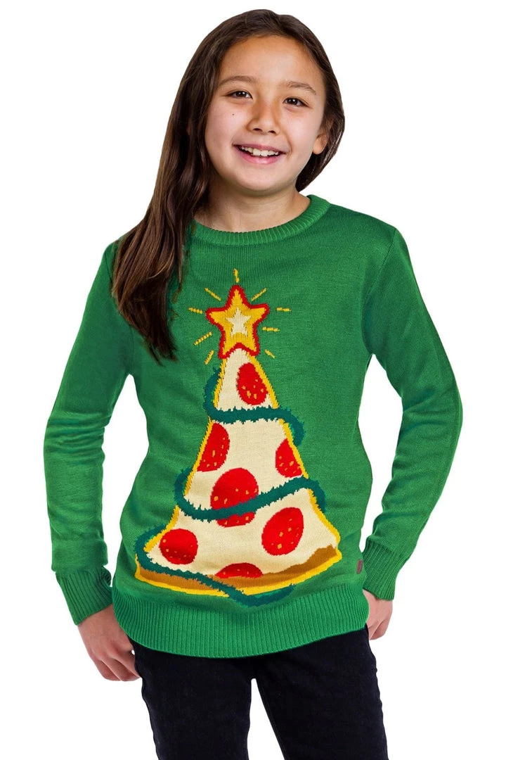 Tipsy Elves Kids & Baby Boy's / Girl's Pizza Tree Sweater
