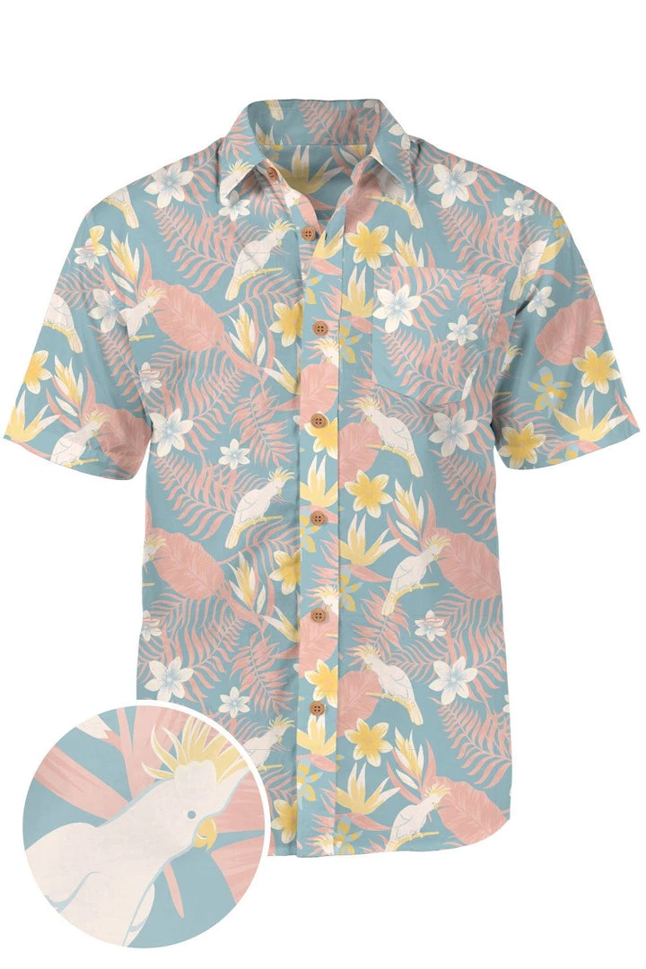 Tipsy Elves Men's Talk Birdie To Me Hawaiian Shirt