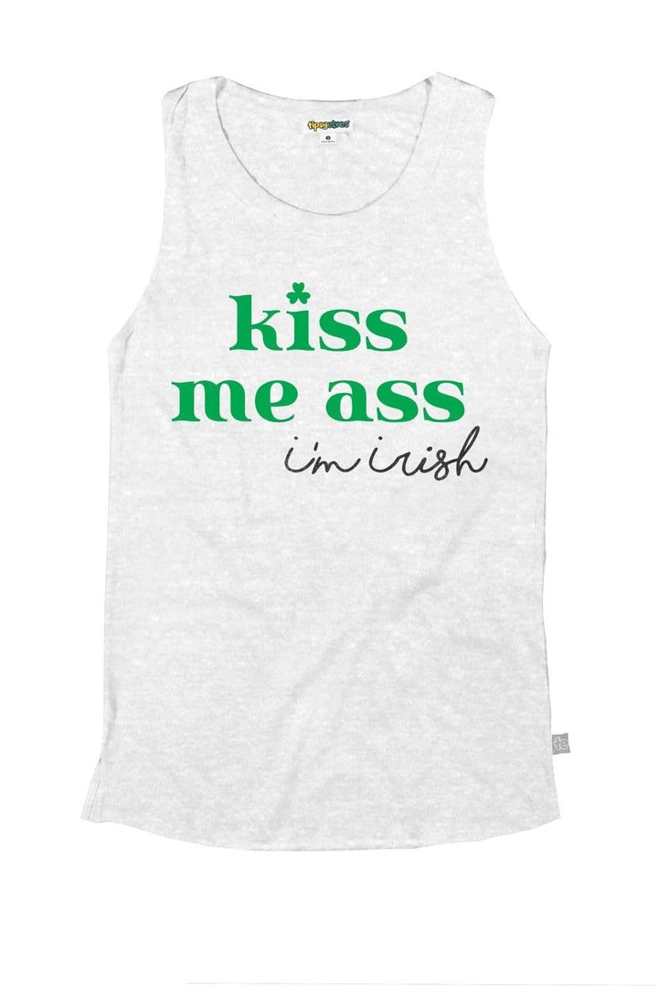 Tipsy Elves Women's Kiss Me Ass I'm Irish Tank Top