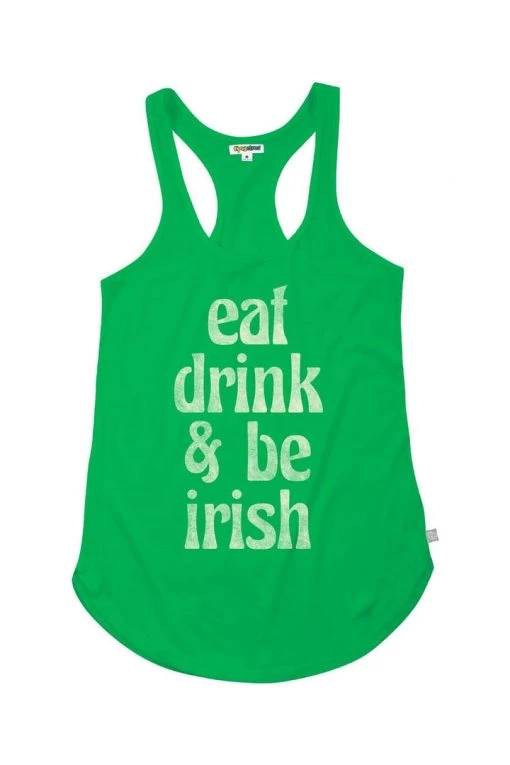 Tipsy Elves Women's Eat Drink And Be Irish Tank Top