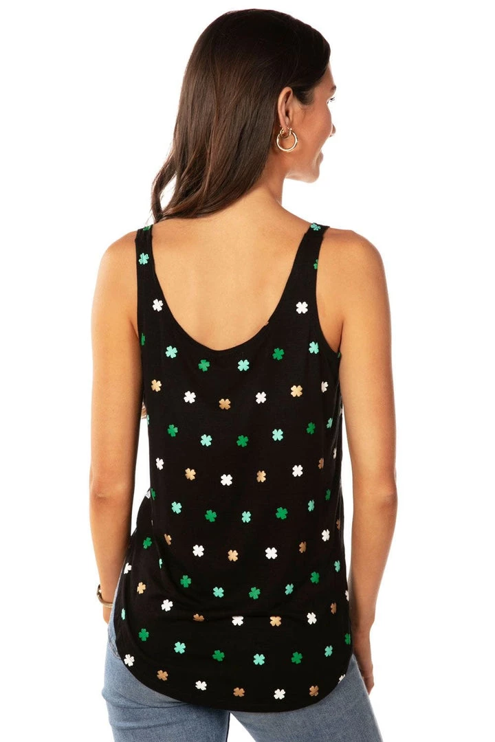 Tipsy Elves Women's All Over Clover Tank Top
