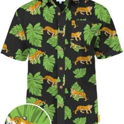 Tipsy Elves Men's King Of Tigers Hawaiian Shirt
