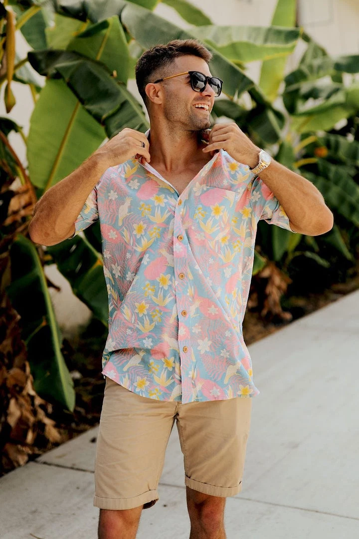 Tipsy Elves Men's Talk Birdie To Me Hawaiian Shirt