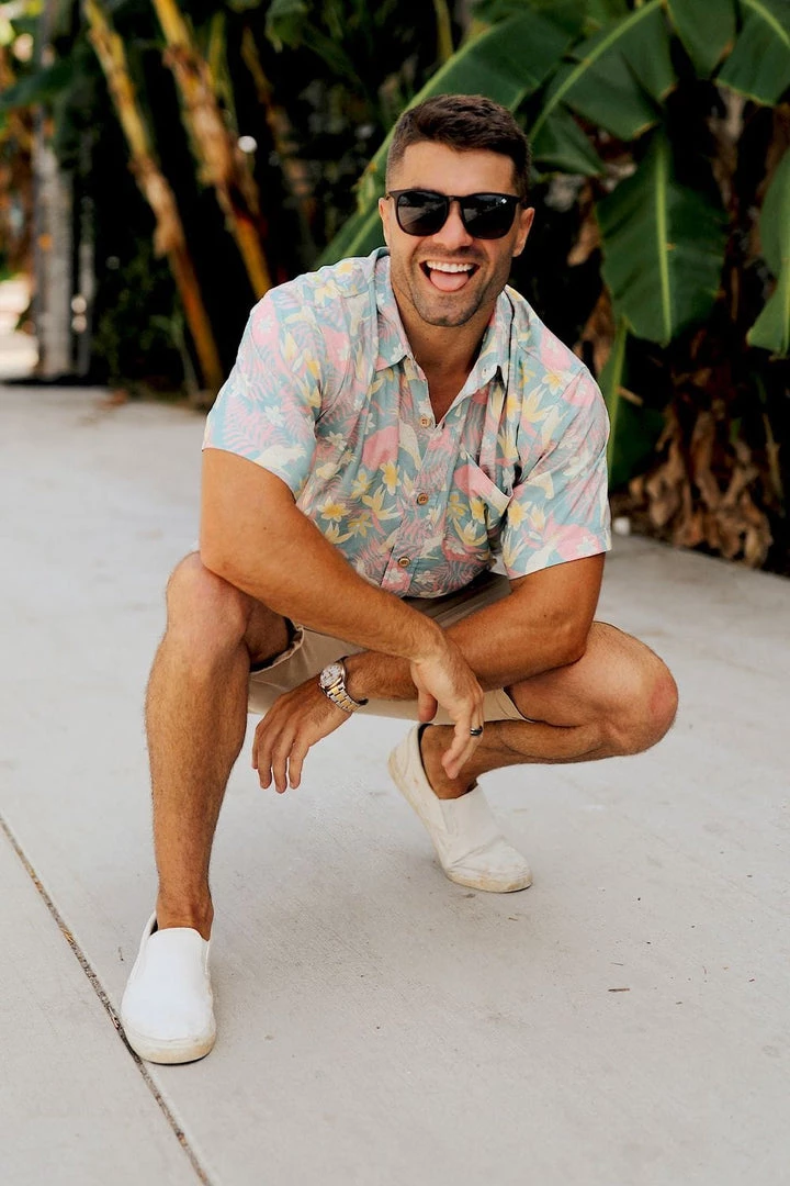 Tipsy Elves Men's Talk Birdie To Me Hawaiian Shirt