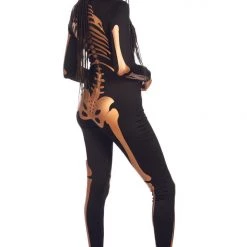 Tipsy Elves Women Gold Skeleton Bodysuit Costume