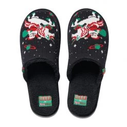 Tipsy Elves Men's Santa Unicorn Reef Slippers