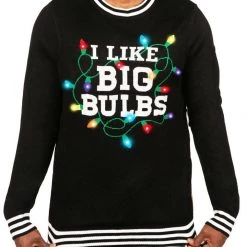 Tipsy Elves Men's I Like Big Bulbs Light Up Ugly Christmas Sweater