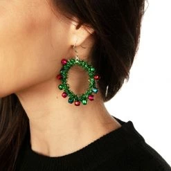 Tipsy Elves Christmas Garland Earrings Women