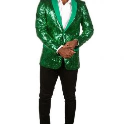 Tipsy Elves Green Sequin All Over Blazer Men