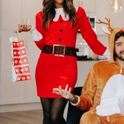 Tipsy Elves Women's Santa Sweater Dress