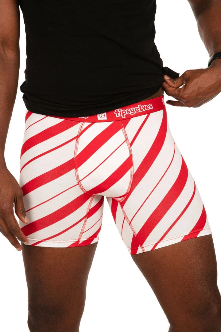 Tipsy Elves Men's Candy Cane Boxer Briefs