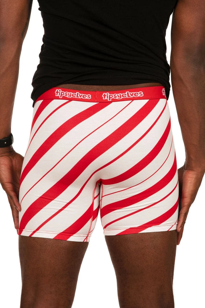 Tipsy Elves Men's Candy Cane Boxer Briefs